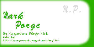 mark porge business card