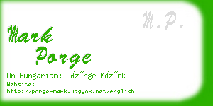 mark porge business card